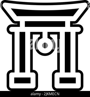 torii gate icon black vector illustration. Stock Vector