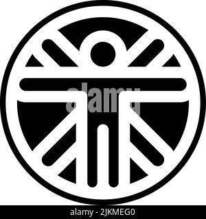 Vitruvian man line icon concept. Vitruvian man flat vector symbol, sign ...