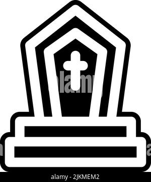tombstone icon black vector illustration. Stock Vector