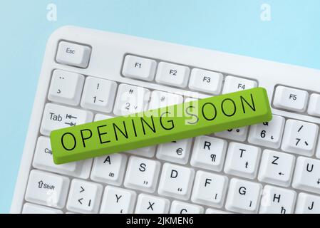 Writing displaying text Opening Soon. Business showcase Going to be available or accessible in public anytime shortly -49172 Stock Photo