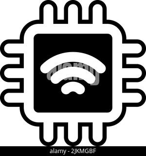 chip icon black vector illustration. Stock Vector