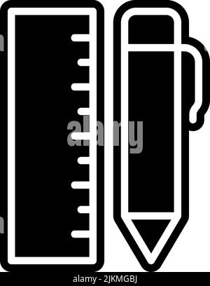 stationery icon black vector illustration. Stock Vector