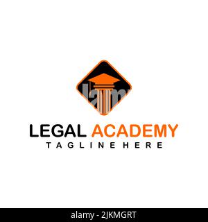 legal school academy logo design creative Stock Vector