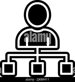 hierarchy icon black vector illustration. Stock Vector
