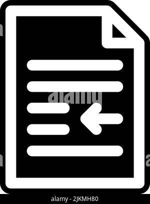 left indent icon black vector illustration. Stock Vector