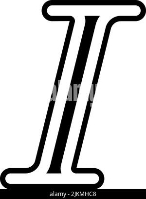 italic icon black vector illustration. Stock Vector