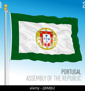Portugal, Assembly of the Republic flag, European Union, vector illustration Stock Vector