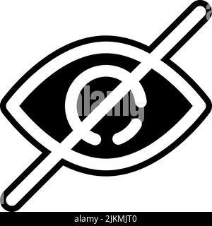 hide icon black vector illustration. Stock Vector