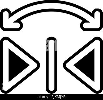 flip icon black vector illustration. Stock Vector