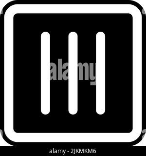 menu bar icon black vector illustration. Stock Vector