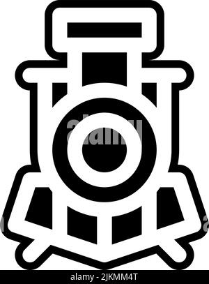 locomotive icon black vector illustration. Stock Vector