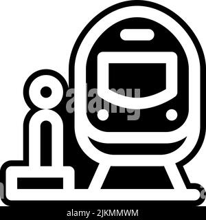platform icon black vector illustration. Stock Vector