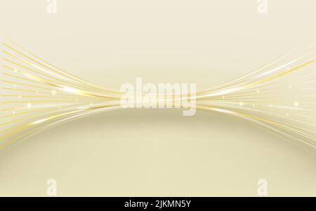 Abstract gold light threads background Stock Vector