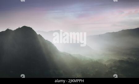 Sunrise over mountains in Bromo area Stock Photo - Alamy