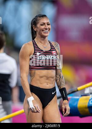 Birmingham, UK. 2nd August 2022; Alexander Stadium, Birmingham, Midlands, England: Day 5 of the 2022 Commonwealth Games: Alysha Newman (CAN) in the Pole Vault Final Credit: Action Plus Sports Images/Alamy Live News Stock Photo