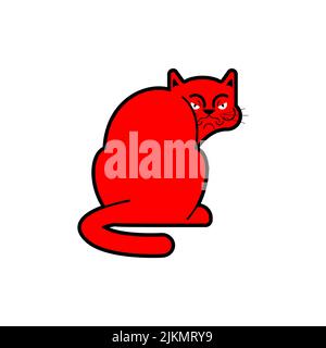 Resentful cat. Pet is offended. bad home animal Vector illustration Stock Vector