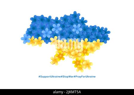 flag of ukraine in colors paper style support ukraine stop war Stock Vector