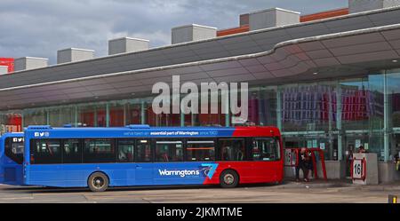 Warrington Interchange, bus station, Winwick Street, Warrington, Cheshire, England, WA1 Stock Photo