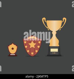 cup trophy award in shield isolated icon Stock Vector Image & Art - Alamy