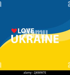 Love Ukraine text with design Stock Vector