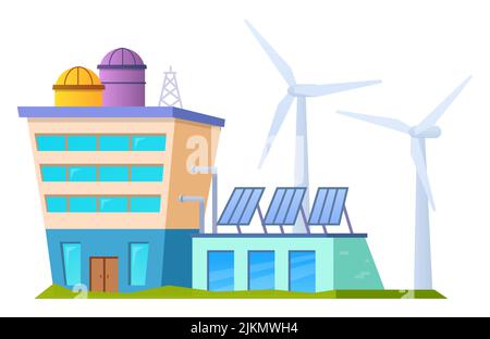 Green factory - modern flat design style illustration Stock Vector