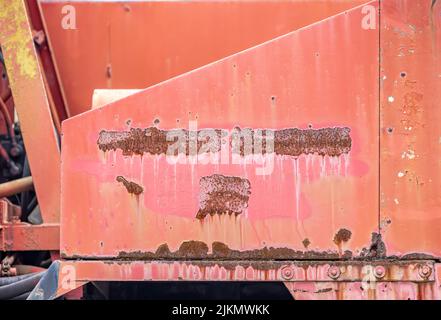 detail of an old rusted construction vehicle Stock Photo