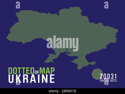 a detailed and dotted map of ukraine Stock Vector