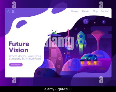 Future Vision Space Themed Gradient Web Banner Stock Vector