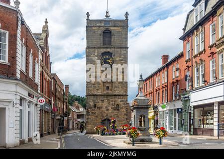 17th century Morpeth Clock Tower, Market Place, Morpeth, Northumberland, England, United Kingdom Stock Photo