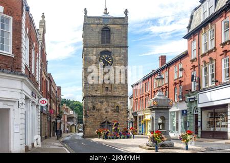 17th century Morpeth Clock Tower, Market Place, Morpeth, Northumberland, England, United Kingdom Stock Photo