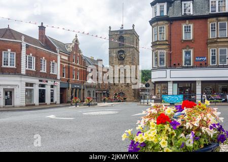 17th century Morpeth Clock Tower, Market Place, Morpeth, Northumberland, England, United Kingdom Stock Photo