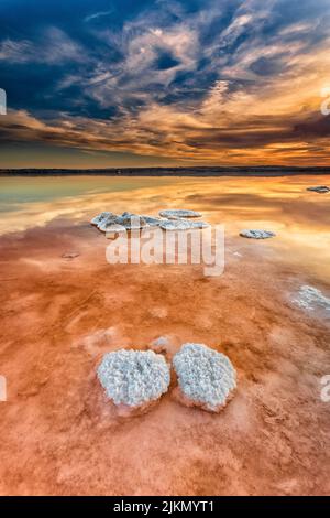 The mesmerizing sunset sky over the sea in the evening Stock Photo
