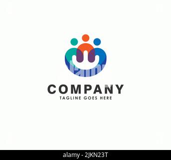 business teamwork or unity logo design symbol vector Stock Vector
