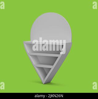 White Map pointer 3d pin Location symbol on isolated Background 3d ...