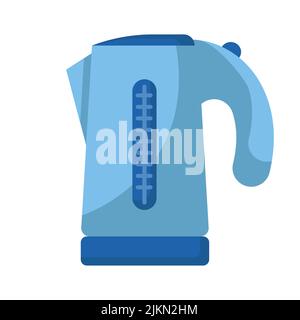 Water kettle cartoon electric and retro teapot. Hot galss or metal pot kitchenware vector illustration set. Coffie teakettle equipment and drawing hou Stock Vector