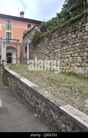 Stone ramp that leads to a mansion Stock Photo