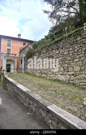 Stone ramp that leads to a mansion Stock Photo