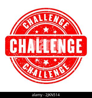 Challenge rubber stamp, red color, grunge texture Stock Vector