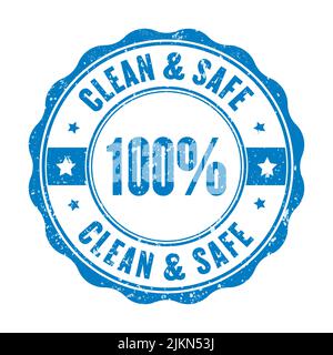 Clean and safe vector stamp isolated on white background Stock Vector