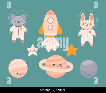 cute milky way icons Stock Vector
