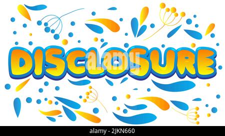 Disclosure. Word written with Children's font in cartoon style. Stock Vector