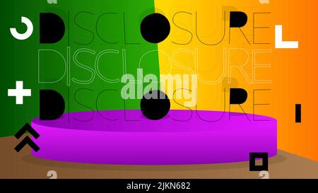 Disclosure. Word written with Children's font in cartoon style. Stock Vector