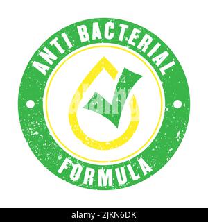 Antibacterial formula vector icon isolated on white background, germ and microbes free Stock Vector