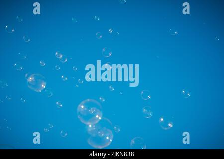 soap bubbles in the air with blue sky Stock Photo