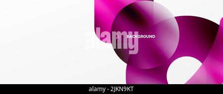 Metallic shiny geometric surfaces, round shapes and circles. Digital web futuristic template for wallpaper, banner, background, card, book Illustratio Stock Vector