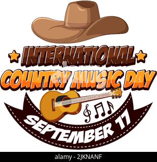 International Country Music Poster Design illustration Stock Vector