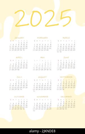 2025 calendar with delicate minimalist design pastel color palette ...