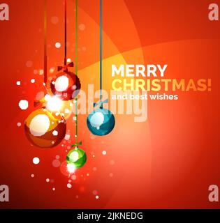 Colorful bright Chrismas card, modern abstract template Stock Vector