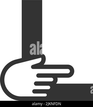 Letter combined with a hand cursor icon illustration template Stock Vector