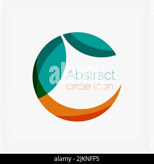 Clean elegant circle shaped abstract geometric logo. Universal for any idea. Vector illustration Stock Vector
